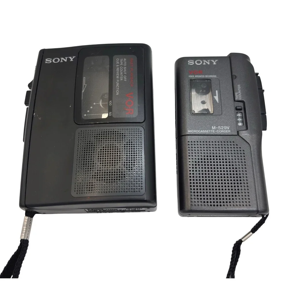 Sony M-529V Microcassette-Corder & TCM-S66V Cassette-Corder VOR Bundle FOR PARTS